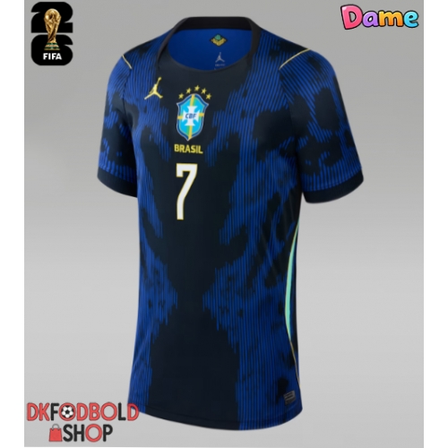 Brasilien Vinicius Junior #7 Udebanetrøje Dame VM 2026 Kort ærmer